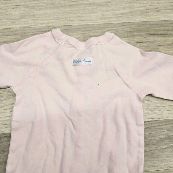 Ralph Lauren Girls Pink Pajamas Footed One Piece 6 Months - Picture 6 of 6
